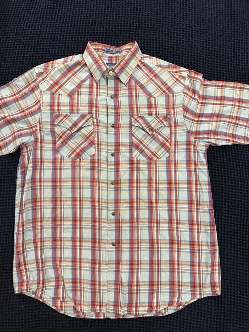 Pendleton Red and White Plaid Western Button-Down Shirt
